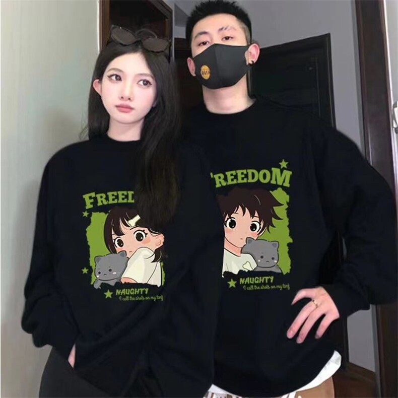 中性情侣卡通长袖圆领卫衣B318B-BB11-P45,男装卫衣,电商B318B