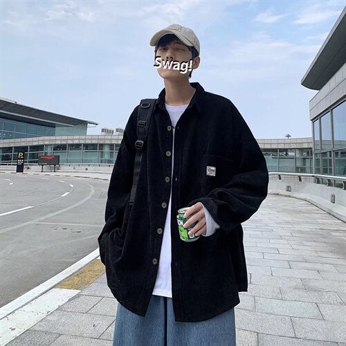 长袖衬衫春款男港风潮流C512P33图片