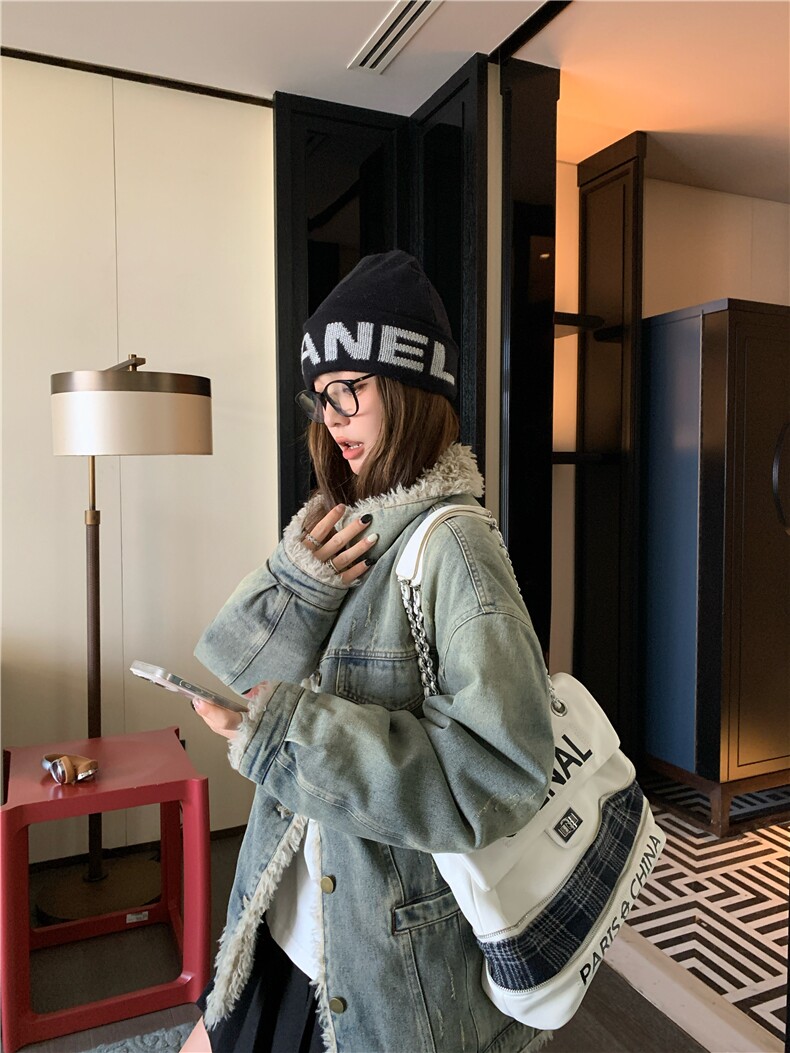 现货新款水洗复古牛仔棉衣外套HW88P190K288,女装短外套,2D035