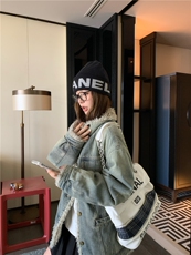 现货新款水洗复古牛仔棉衣外套HW88P190K288，女装短外套，2D035