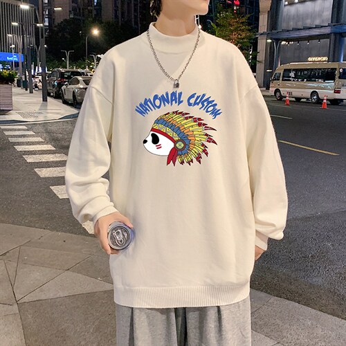 M18196-P45加绒款-P65半高领毛衣男士大码针织衫男毛线衣男,男装针织衫/毛衣,电商A040