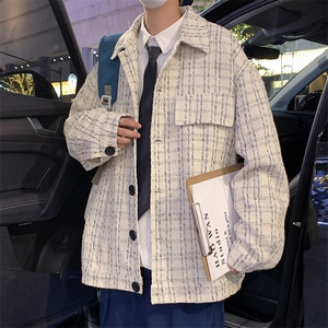 JK6088/P55春装现货小香风夹克男宽松潮流韩版学生大码外套上衣男图片