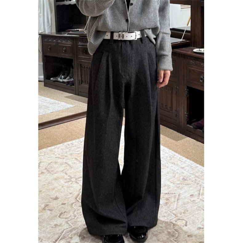 复古老钱风设计弯刀休闲裤男女宽松cleanfit垂感双褶西裤XH241，男装西裤，星座1116A（原606A-3）