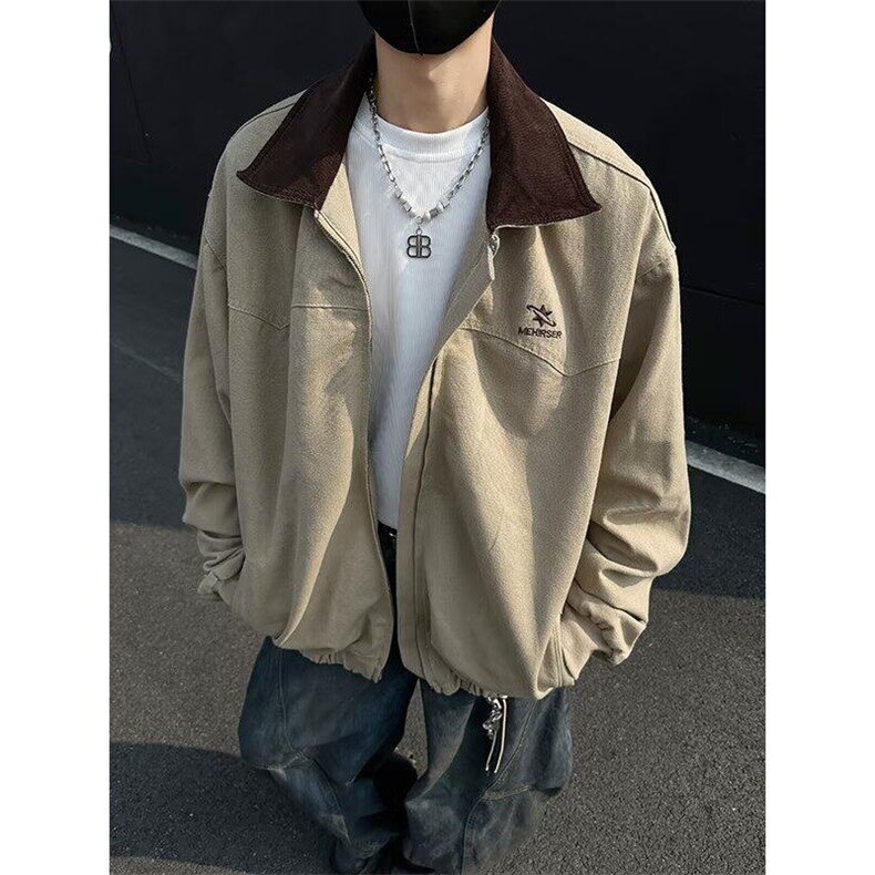 洗水新春季拼接翻领飞行服外套男SN3557-P88图片