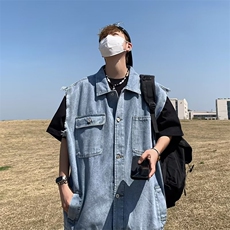 简约潮流潮文艺秋季新款日系百搭原宿青春流行翻领马甲男时尚，男装背心/马甲，星座302B-2