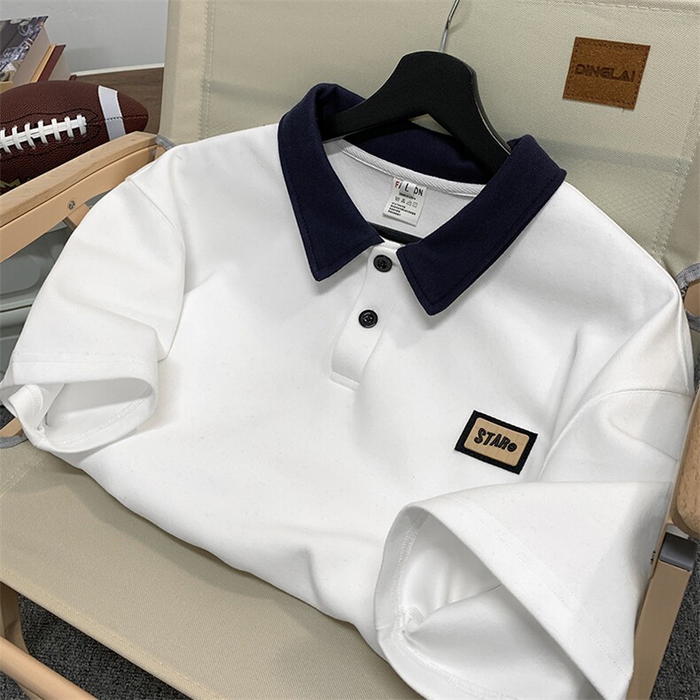 2024夏季新款抖音品质polo衫短袖男T恤翻领X416b-1-DT389-P45限58,男装T恤,星座416B-1