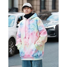 春秋季街头男女新款宽松外套上衣连帽扎染印花休闲卫衣WB419-P51，男装卫衣，星座412-2