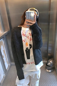 毛衣外套女秋冬宽松外穿复古日系2025年新款短款上衣针织开衫图片