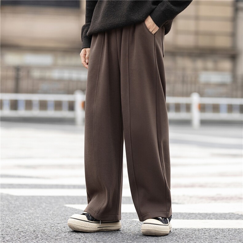 厚绳收腰直筒裤高密针织休闲裤男装运动卫裤阔1859-P150控268,男装休闲裤,电商A355（原A415）