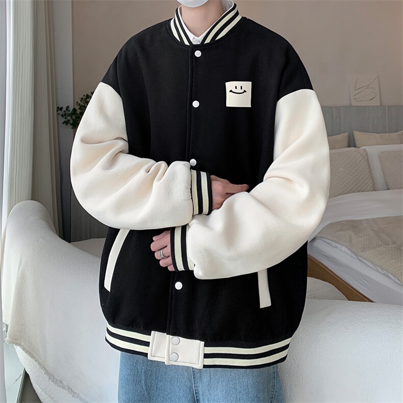 摇粒绒棒球服男大码开衫卫衣男夹克BF86316-P65,男装夹克,电商A040
