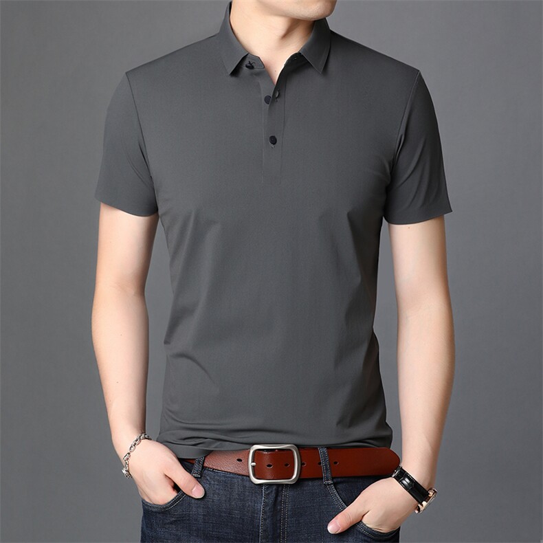 夏季男士短袖t恤翻领无痕速干商务半袖丅体桖带领上衣polo衫P60，男装Polo衫，钱塘6003A(原)4033A