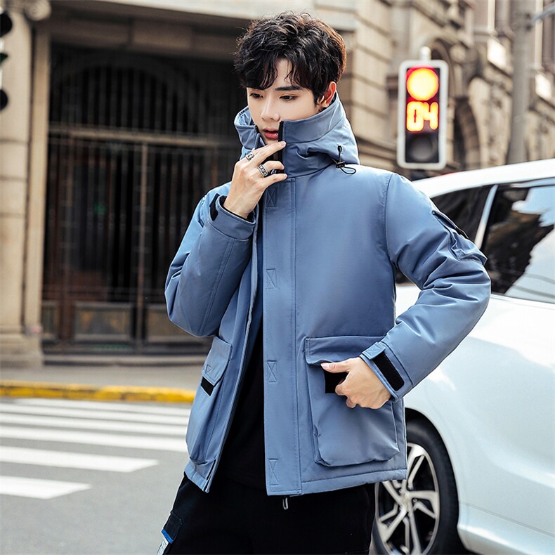 现货外贸侧飞图立领光板团体服班服宽松韩版情侣学生外套羽绒服,男装羽绒服,星座301D-5(原星座1415）