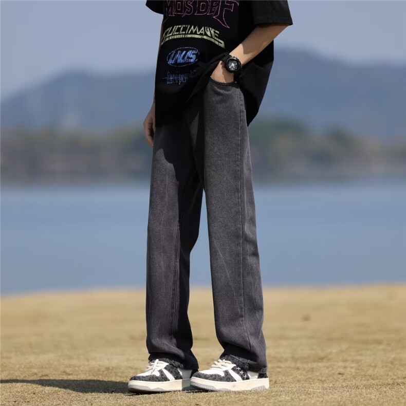 牛仔裤男韩版潮流高街直筒裤子2024春夏季新款ins长裤RK1590-P46,男装牛仔裤,星座412-2