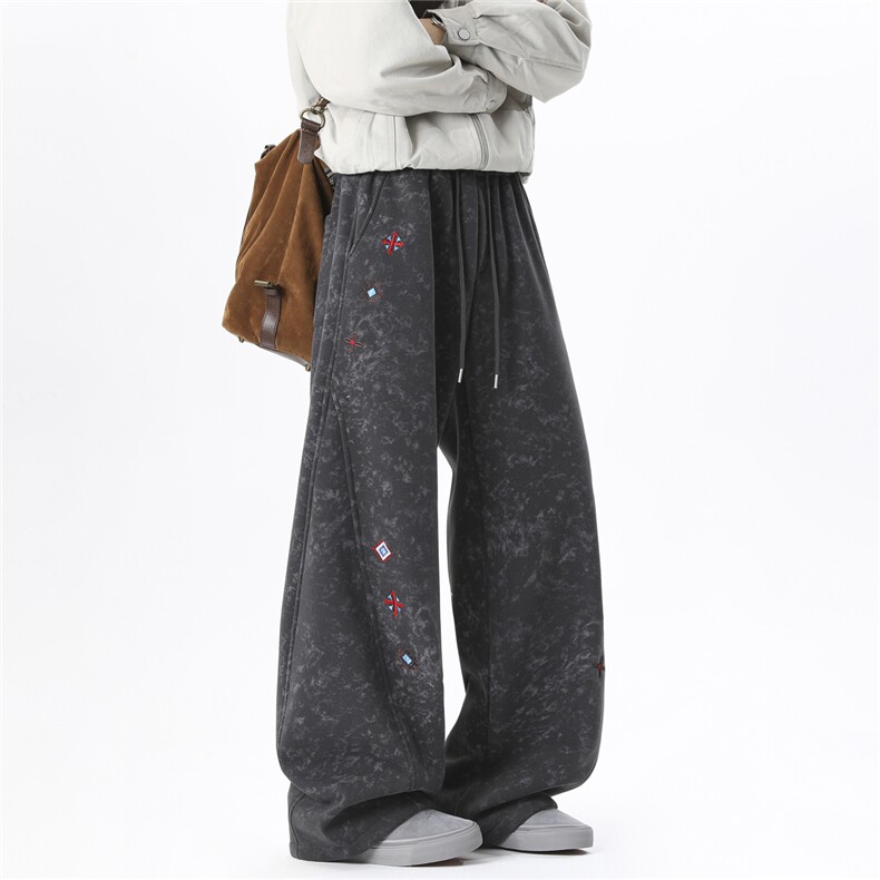 深度库存5w+刺绣弯刀卫裤染裤子常规P45加绒P50控7888，男装休闲裤，电商D205