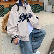男夹克青少年翻领长袖单排扣棒球服夹克外套W114P50，男装夹克，星座1116-2