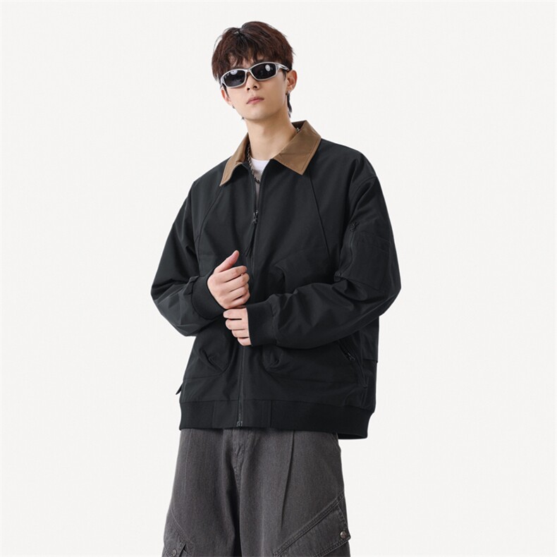 美式飞行员夹克男款解构弯刀短款外套廓形翻领棒球服JK02557-P70,男装夹克,星座308B-2