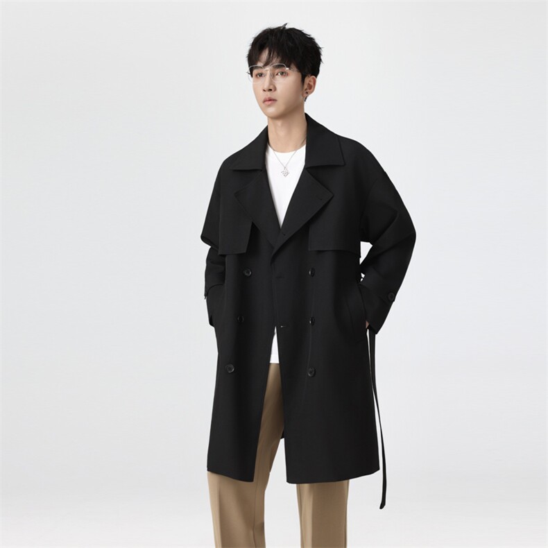 秋季英伦风韩版宽松中长款潮风衣外套FY710P138控168XZ402-2货足,男装风衣,星座402-2