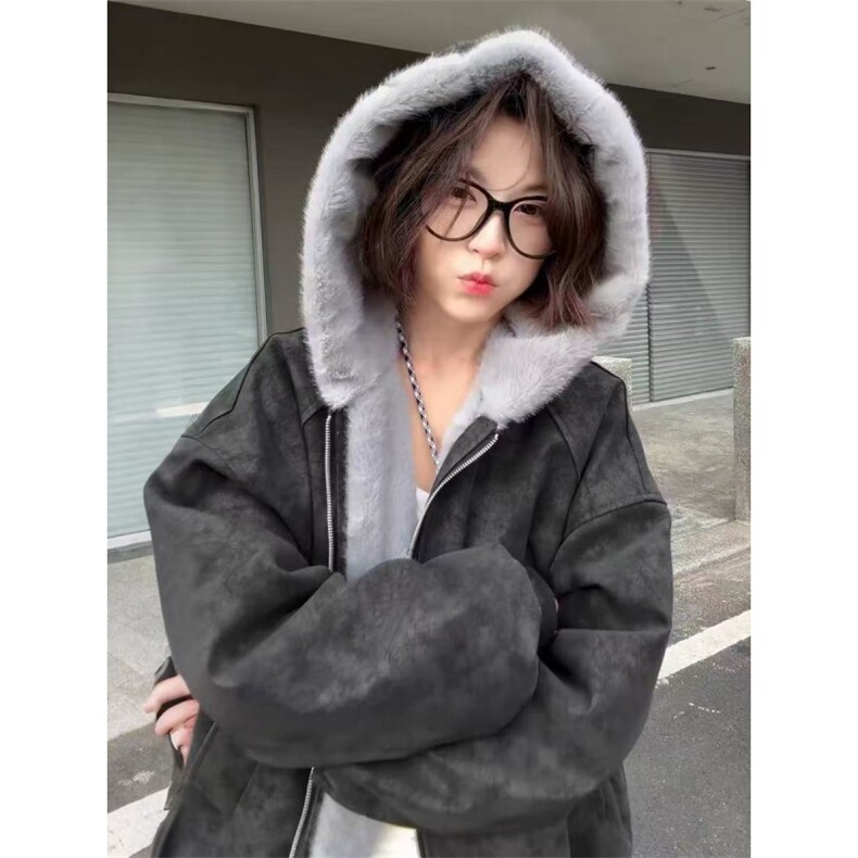 现货1万件座山雕加绒荔枝纹PU皮连帽宽松棉衣M009特P80,男装棉衣,星座205-3