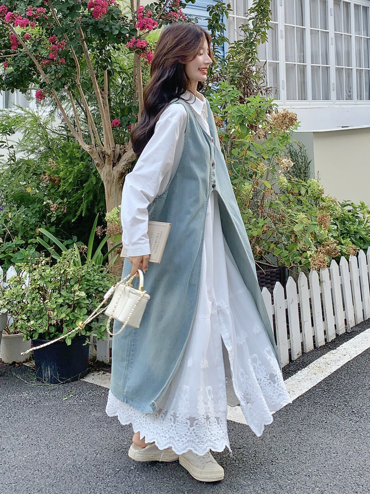 【现货】牛仔罩衫两件套裙P180-K258,女装套装/套裙,浙宝128A