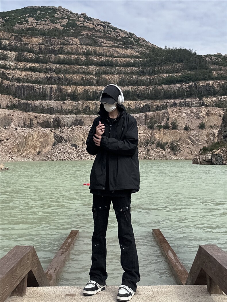 档口签约模特勿盗图秋冬厚款交叉绑带牛仔裤微喇叭裤,男装牛仔裤,星座310A-4