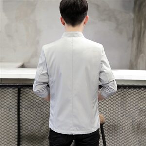 秋季外套男韩版潮修身帅气立领夹克休闲上衣棒球服J图片