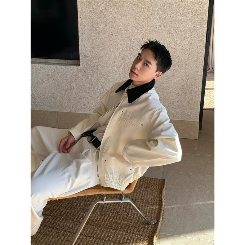 时尚气质日系钛金棉混纺工装外套新款原宿简约潮流ins文艺JK7730,男装工装外套,星座516A