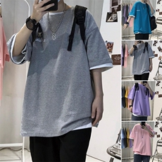 T06男女休闲圆领跑量仿棉T恤衫大码学院小字母印花特P15，男装T恤，星座115A(原星座507）