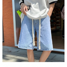 2025新款大粗抽绳港风夏季基础休闲牛仔五分裤K5036B315P45控55，男装牛仔裤，电商B315