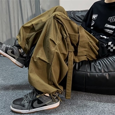 夏季美式高街直筒束脚休闲裤日系复古潮牌宽松工装裤男K7185-P36，男装休闲裤，星座512-3