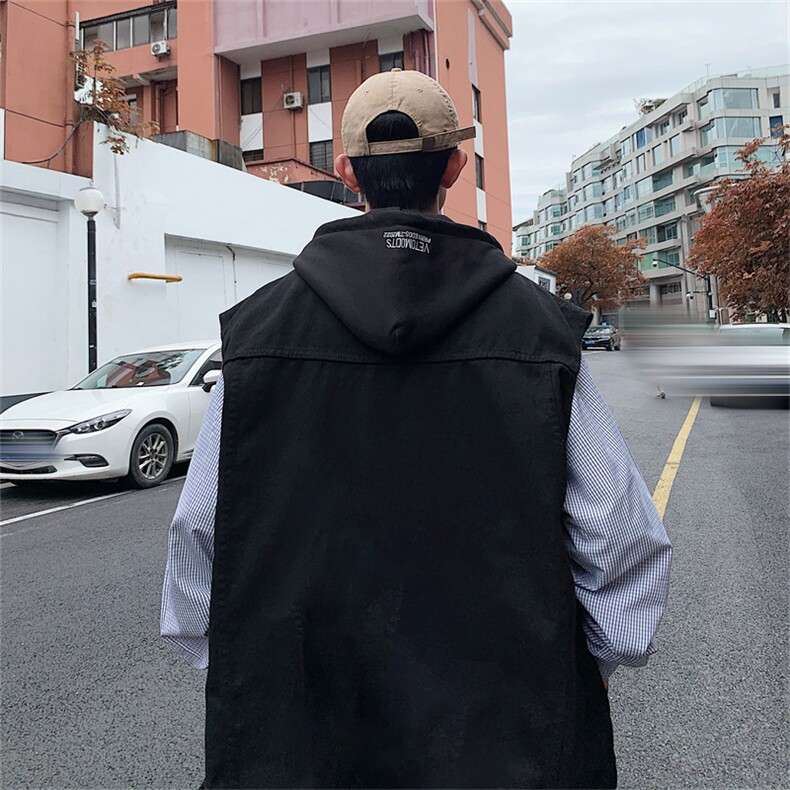 牛仔马甲男2025年秋季新款宽松夹克港风百搭工装外套MJ115-P60,男装夹克,星座1103-3