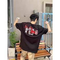 前后刺绣纯棉短袖ZX0284-P35，男装T恤，星座313A(原308A-2)