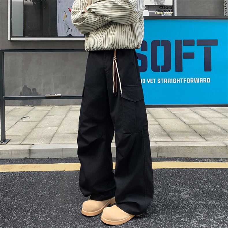 秋季高街痞帅纯棉多口袋直筒宽松休闲工装裤男K5984-特P60控108，男装工装外套，电商A001