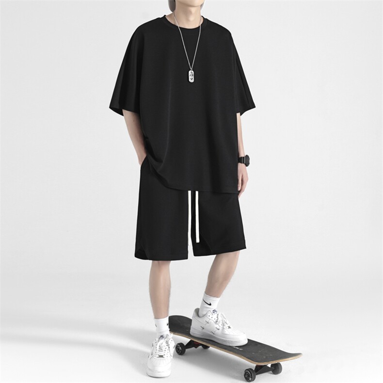 速干运动服冰丝潮流百搭超薄顺滑宽松休闲TZ10-特批65,男装休闲套装,星座718