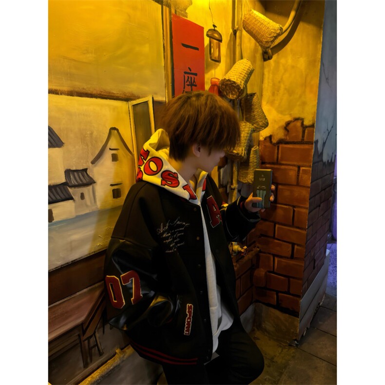 1506-1/JM4221/P59高街撞色棒球服外套外套男女秋冬2026新款夹克图片