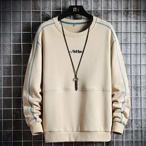 男秋季潮流ins卫衣宽松圆领刺绣印花辑明线休闲卫衣CYWY8856-P30图片