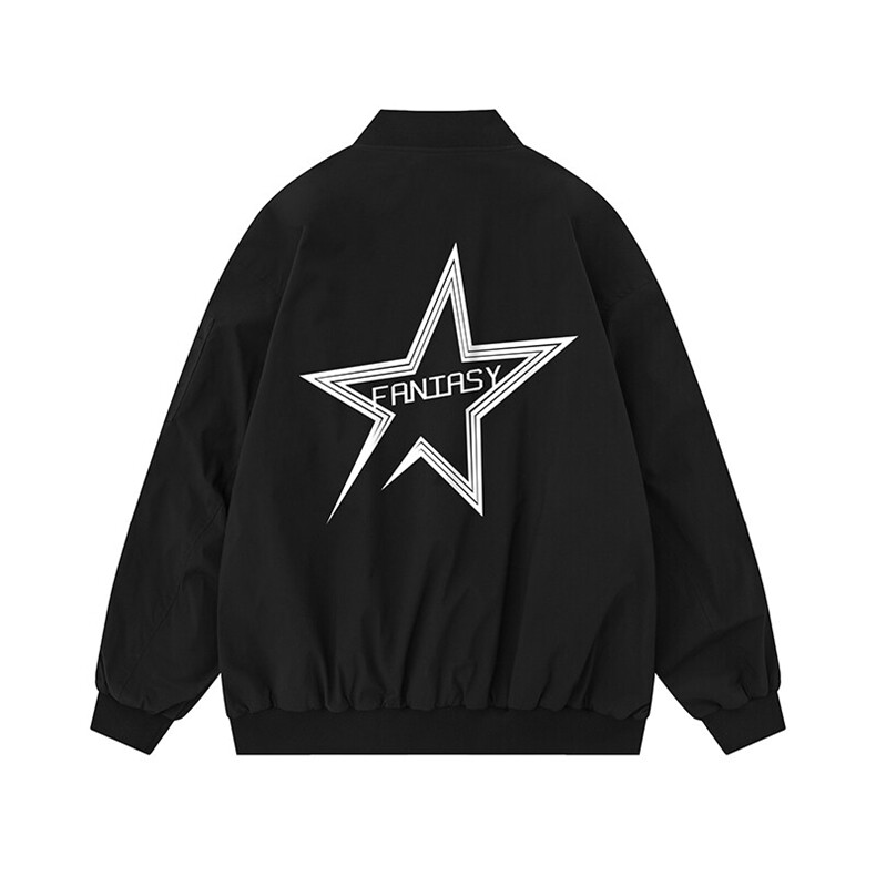 特批2025白底平铺图案印花长袖棒球领夹克TPF6360P65控98，男装夹克，电商A247
