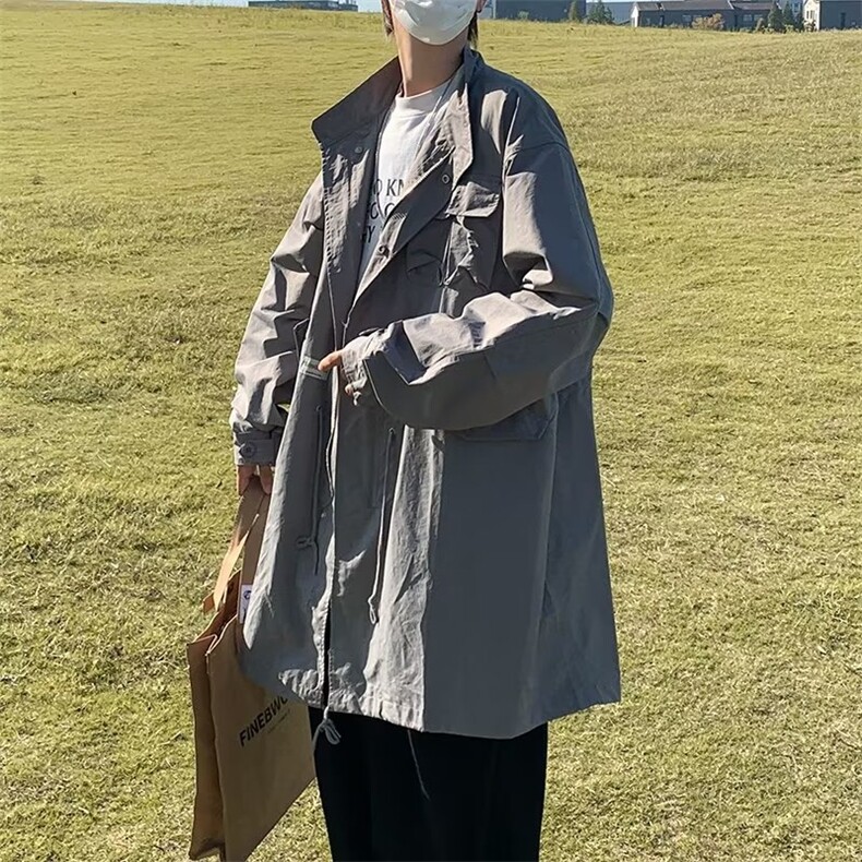 港风休闲男士春季风衣中长款HY99P55,男装风衣,星座1116-2