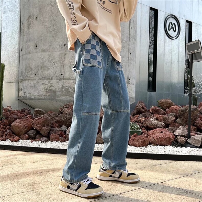 牛仔裤男宽松直筒裤K7016P39图片