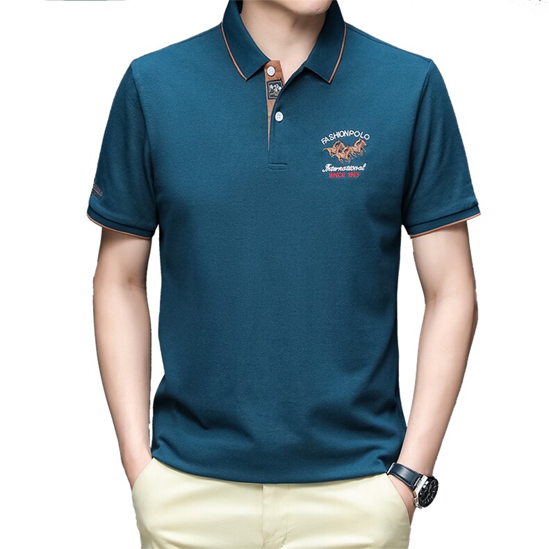 中年休闲男装保罗polo衫翻领2023夏季新款男士短袖T恤衫半袖上衣,男装T恤,电商B212（原钱塘6029）