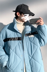 ！2023冬季新款立领菱形格棉服潮流情侣外套MYTC121P75，男装棉衣，电商B220