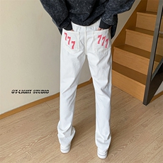 B221美式ins高街小众暗黑刺绣修身小脚休闲裤LK23039-P60控78，男装休闲裤，电商B221