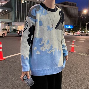 美式潮牌套头针织衫男上衣秋毛衣男长袖宽松休闲外套 M126-P42图片