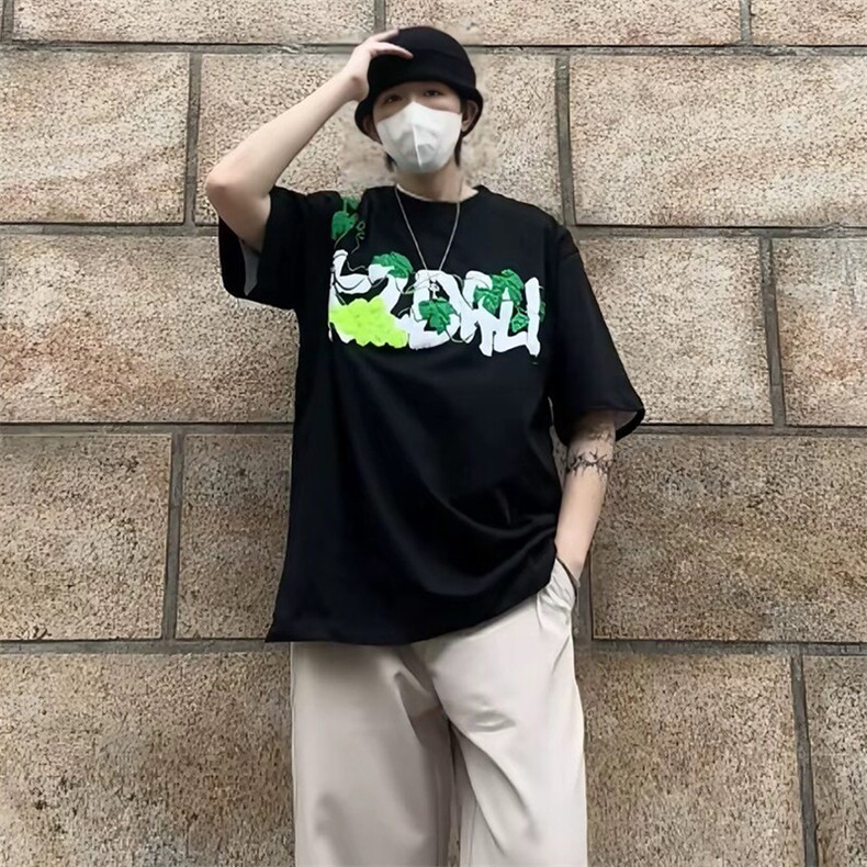 特殊工艺网球毛巾刺绣高品质260克双纱纯棉美式高街短袖T恤,男装T恤,电商A486-1