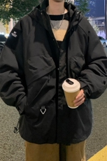8XL-M特大码冲锋衣防水宽松工装风男夹克外套JK1306加绒P110，男装夹克，电商D206-1