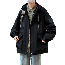 秋季新款潮牌连帽休闲工装多口袋外套男女A436-D209-P65，男装夹克，电商A436