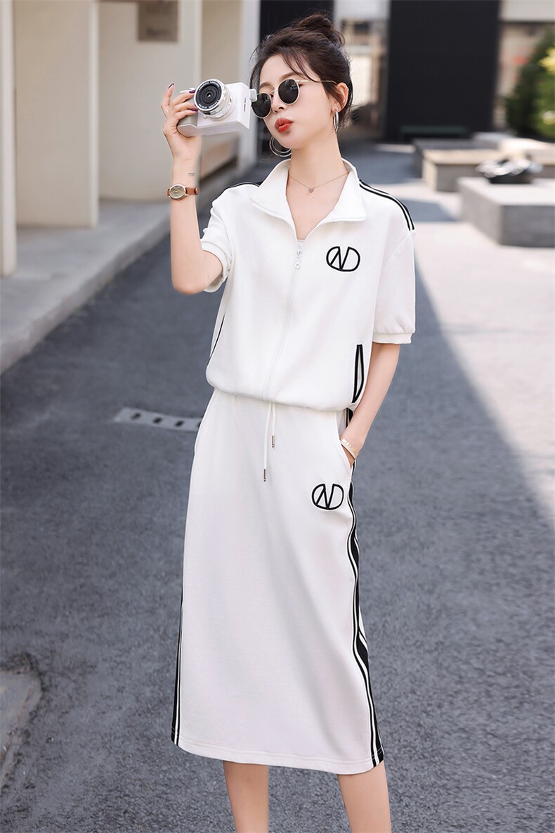 2023夏季新款优雅时尚开衫休闲修身显瘦半身裙套装两件套,女装套装/套裙,瑶迪依秀