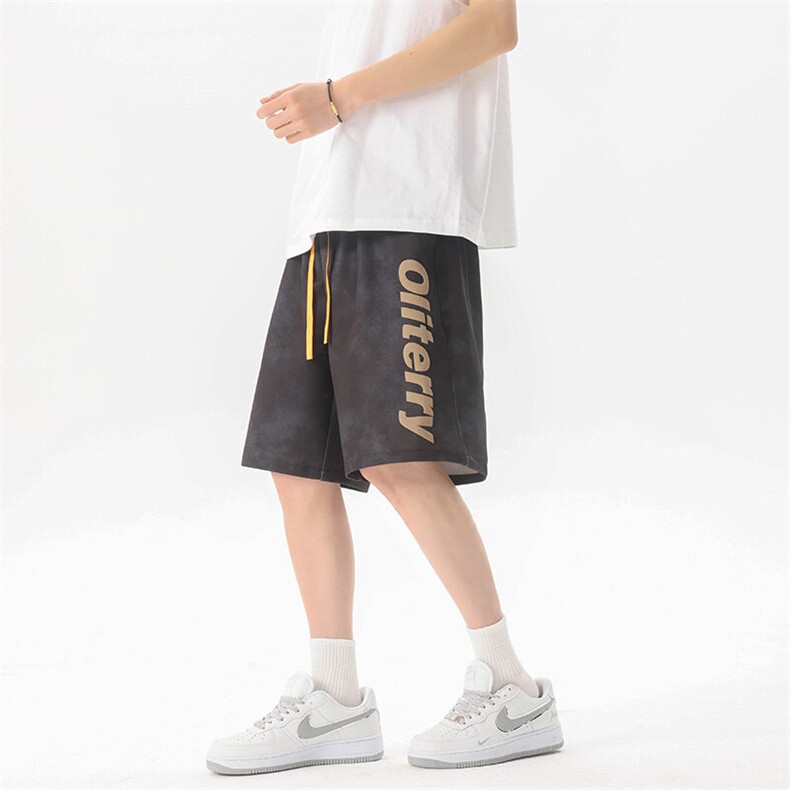 2025夏季新款短裤男女五分裤字母发泡凸印运动裤衩-2521-p25,男装牛仔裤,星座207