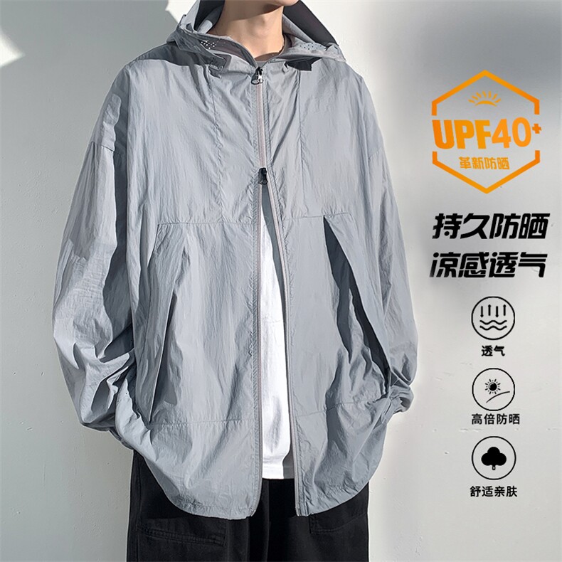 特批P55无差价夏季轻薄透气凉感UPF40+工装机能防晒衣外套男J2610，男装防晒衣，电商A001-1