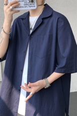 8XL-M亚麻短袖衬衫男夏薄款宽松休闲百搭大码半袖衬衣DC28002P50，男装衬衫，电商B312