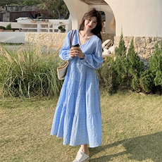 春现法式度假显瘦连衣裙B190-5018-P140-K198，女装连衣裙，2B190